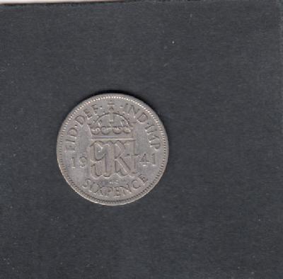 Beschrijving: 6 Pence GEORGIUS VI